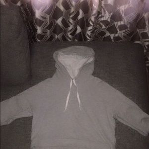 Gray Crop Top Hoodie